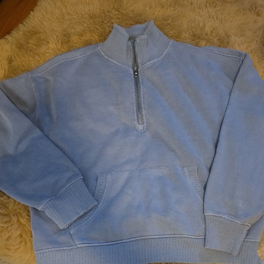 C&C California Blue Zip Up Sweater